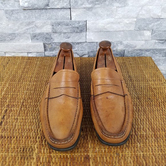 Lux Santoni Tan Patina Penny Loafers main image 5
